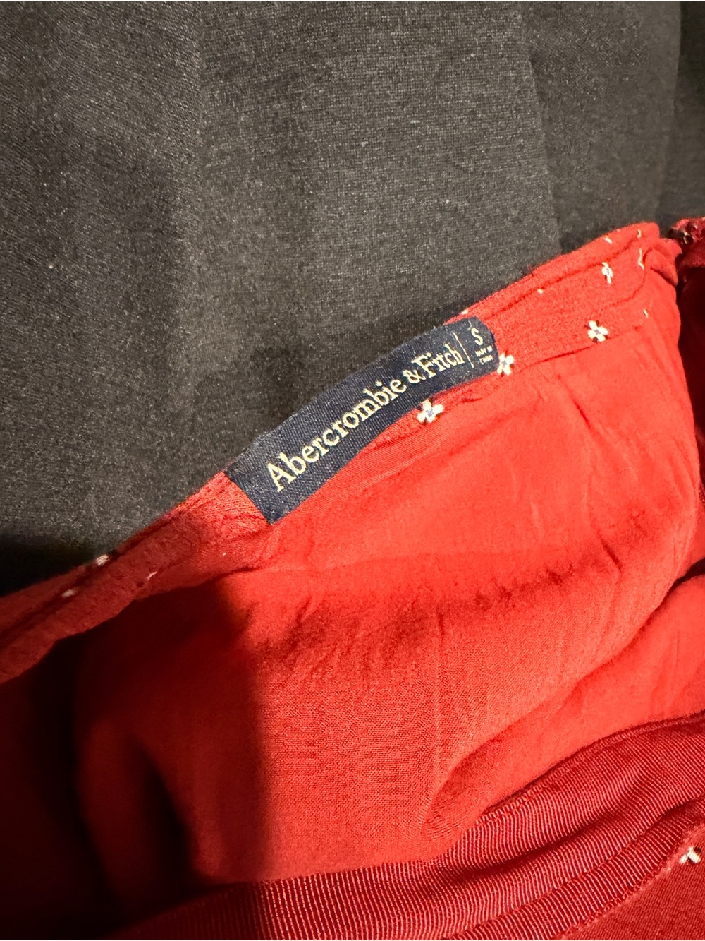 Abercrombie & Fitch Red Madi Skirt with Micro Dot Pattern - Picture 2 of 3